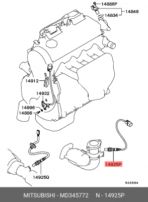 Датчик кислородный (лямбда-зонд) MD345772 MITSUBISHI