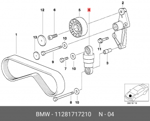 Амортизатор натяжителя ремня приводного 11 28 1 717 210 BMW