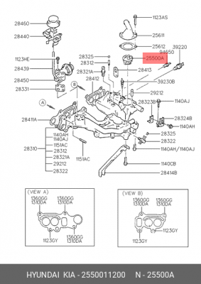 Термостат системы охлаждения 2550011200 HYUNDAI KIA