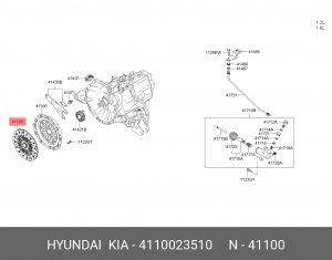 Диск сцепления 4110023510 HYUNDAI KIA