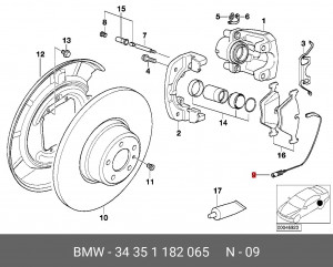 Датчик износа тормозных колодок 34 35 1 182 065 BMW