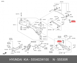 Стойка стабилизатора 55540-2W100 HYUNDAI KIA