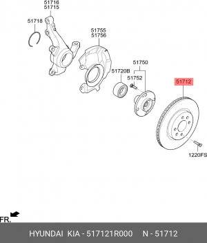 Диск тормозной 517121R000 HYUNDAI KIA