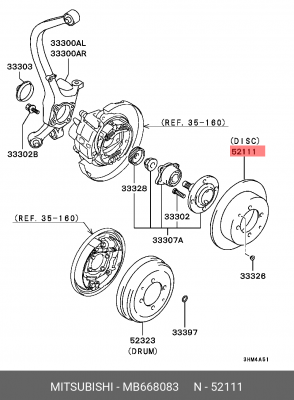 Диск тормозной MB668083 MITSUBISHI