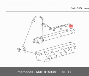 Патрубок вентиляции картера A6010160381 MERCEDES BENZ