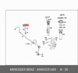 Втулка стабилизатора A 906 323 16 85 MERCEDES BENZ