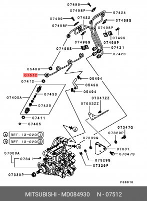 Адаптер возвратного топливопровода MD084930 MITSUBISHI