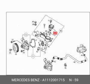 Термостат системы охлаждения A1112001715 MERCEDES BENZ