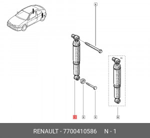 Амортизатор подвески 7700410586 RENAULT