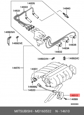 Катушка зажигания MD160532 MITSUBISHI