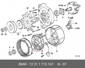 Мост диодный генератора 12 31 1 715 167 BMW
