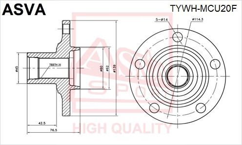 Ступица колеса TYWH-MCU20F ASVA