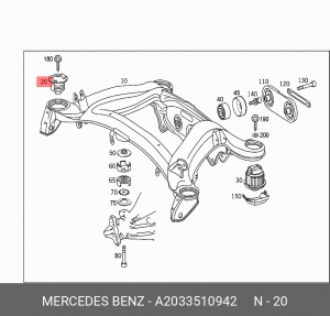 Сайлентблок A2033510942 MERCEDES BENZ