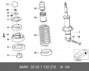 Опора амортизатора подвески 33 52 1 132 270 BMW