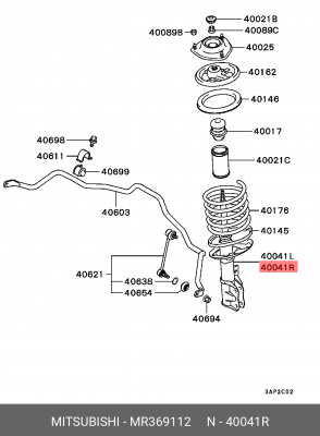 Набор для для регулировки передних стоек подвески MR369112 MITSUBISHI
