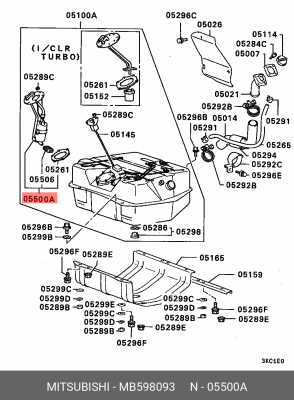 Насос электрический топливной системы в сборе MB598093 MITSUBISHI