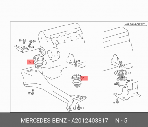 Подушка двигателя A2012403817 MERCEDES BENZ