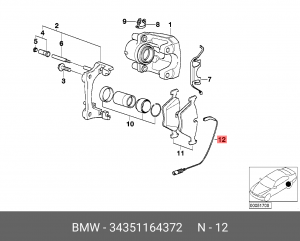 Датчик износа тормозных колодок 34 35 1 164 372 BMW
