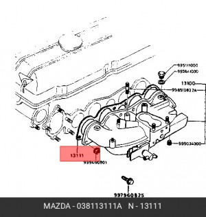 Прокладка впускного коллектора 0381-13-111A MAZDA