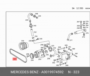 Ремень приводной A0019974592 MERCEDES BENZ