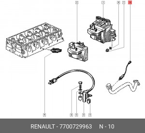 Датчик кислородный (лямбда-зонд) 7700729963 RENAULT