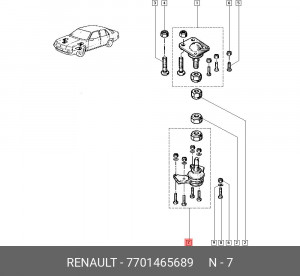 Опора шаровая подвески 7701465689 RENAULT