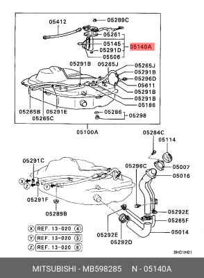 Насос электрический топливной системы MB598285 MITSUBISHI