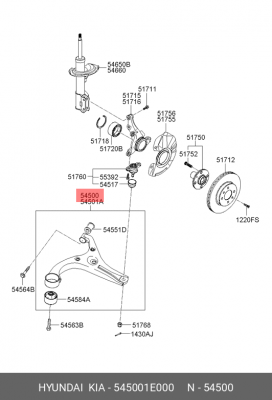 Рычаг подвески 54500-1E000 HYUNDAI KIA
