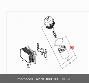 Фильтр масляный двигателя A 270 180 01 09 MERCEDES BENZ
