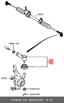 Наконечник рулевой тяги KB092-32-280 HYUNDAI KIA
