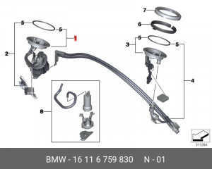 Насос электрический топливной системы 16 11 6 759 830 BMW