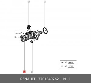 Цилиндр тормозной главный 7701349762 RENAULT