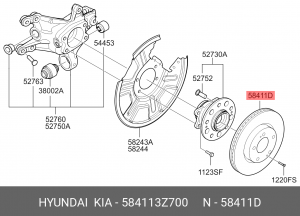Диск тормозной 58411-3Z700 HYUNDAI KIA