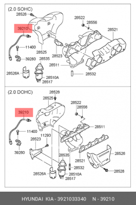 Датчик кислородный (лямбда-зонд) 3921033340 HYUNDAI KIA