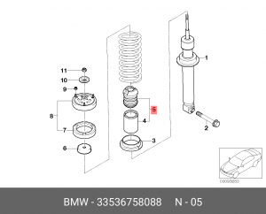 Отбойник амортизатора подвески 33 53 6 758 088 BMW