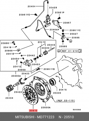 Диск сцепления MD771223 MITSUBISHI