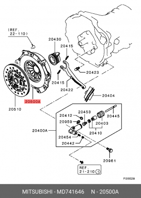 Крышка картера сцепления MD741646 MITSUBISHI