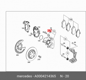 Диск тормозной A 000 421 43 65 MERCEDES BENZ