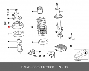 Опора амортизатора подвески 33 52 1 132 088 BMW