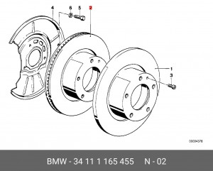 Диск тормозной 34 11 1 165 455 BMW