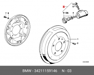 Цилиндр тормозной рабочий 34 21 1 159 146 BMW