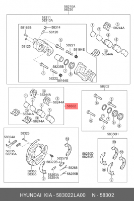 Колодки тормозные дисковые 583022LA00 HYUNDAI KIA