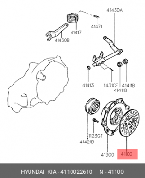 Диск сцепления 4110022610 HYUNDAI KIA