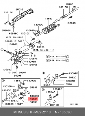 Крепление глушителя MB252113 MITSUBISHI