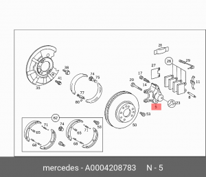 Суппорт тормозной A0004208783 MERCEDES BENZ