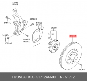 Диск тормозной 51712A6600 HYUNDAI KIA