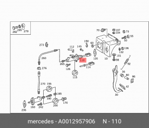 Цилиндр сцепления главный A 001 295 79 06 MERCEDES BENZ