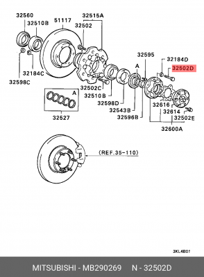 Болт ступицы колеса MB290269 MITSUBISHI