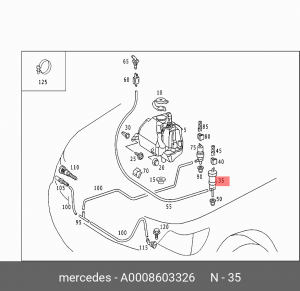 Электронасос стеклоомывателя A 000 860 33 26 MERCEDES BENZ