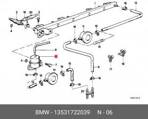 Регулятор давления подачи топлива 13 53 1 722 039 BMW